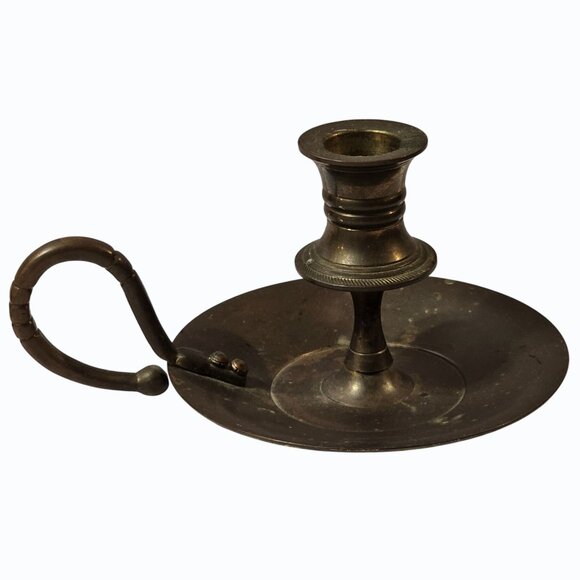 unbranded Other - Brass Chamberstick Candle Holder  Estate Sale Find Patina